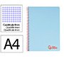 Cuaderno espiral liderpapel a4 wonder tapa plastico 80h 90gr cuadro 4mm con margen color azul