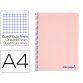 Cuaderno espiral liderpapel a4 wonder tapa plastico 80h 90gr cuadro 4mm con margen color rosa