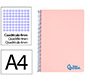 Cuaderno espiral liderpapel a4 wonder tapa plastico 80h 90gr cuadro 4mm con margen color rosa