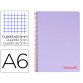 Cuaderno espiral liderpapel a6 micro wonder tapa plastico 120h 90 gr cuadro 5mm 4 bandas color violeta