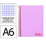 Cuaderno espiral liderpapel a6 micro wonder tapa plastico 120h 90 gr cuadro 5mm 4 bandas color violeta
