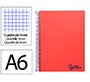 Cuaderno espiral liderpapel a6 micro wonder tapa plastico 120h 90 gr cuadro 5mm 4 bandas color rojo