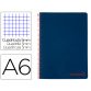 Cuaderno espiral liderpapel a6 micro wonder tapa plastico 120h 90 gr cuadro 5mm 4 bandas color azul marino
