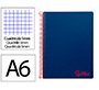 Cuaderno espiral liderpapel a6 micro wonder tapa plastico 120h 90 gr cuadro 5mm 4 bandas color azul marino