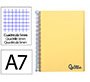 Cuaderno espiral liderpapel a7 micro wonder tapa plastico 100h 90gr cuadro 5mm 4 bandas color amarillo