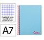 Cuaderno espiral liderpapel a7 micro wonder tapa plastico 100h 90gr cuadro 5mm 4 bandas color celeste
