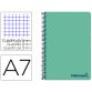 Cuaderno espiral liderpapel a7 micro wonder tapa plastico 100h 90 gr cuadro 5mm 4 bandascolor verde pastel turquesa