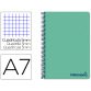 Cuaderno espiral liderpapel a7 micro wonder tapa plastico 100h 90 gr cuadro 5mm 4 bandas color verde