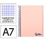 Cuaderno espiral liderpapel a7 micro wonder tapa plastico 100h 90gr cuadro 5mm 4 bandas color rosa