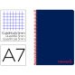 Cuaderno espiral liderpapel a7 micro wonder tapa plastico 100h 90 gr cuadro 5mm 4 bandas color azul marino