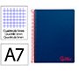 Cuaderno espiral liderpapel a7 micro wonder tapa plastico 100h 90gr cuadro 5mm 4 bandas color azul marino