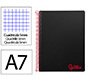 Cuaderno espiral liderpapel a7 micro wonder tapa plastico 100h 90gr cuadro 5mm 4 bandas color negro