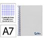Cuaderno espiral liderpapel a7 micro wonder tapa plastico 100h 90gr cuadro 5mm 4 bandas color gris
