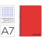 Cuaderno espiral liderpapel a7 micro wonder tapa plastico 100h 90 gr cuadro 5mm 4 bandas color rojo