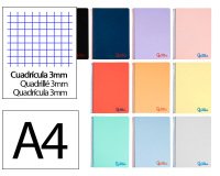 Cuaderno espiral liderpapel a4 wonder tapa plastico 80h 90gr cuadro 3mm con margen colores surtidos