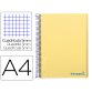 Cuaderno espiral liderpapel a4 micro wonder tapa plastico 120h 90 gr cuadro 5 mm 5 banda4 taladros color amarillo