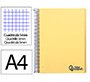 Cuaderno espiral liderpapel a4 micro wonder tapa plastico 120h 90gr cuadro 5mm 5 banda 4 taladros color amarillo