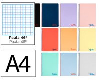 Cuaderno espiral liderpapel a4 wonder tapa plastico 80h 90gr rayado nº46 colores surtidos