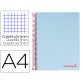 Cuaderno espiral liderpapel a4 micro wonder tapa plastico 120h 90 gr cuadro 5mm 5 banda 4 taladros color celeste