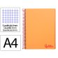 Cuaderno espiral liderpapel a4 micro wonder tapa plastico 120h 90 gr cuadro 5 mm 5 banda4 taladros color naranja