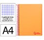 Cuaderno espiral liderpapel a4 micro wonder tapa plastico 120h 90gr cuadro 5mm 5 banda 4 taladros color naranja