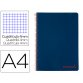 Cuaderno espiral liderpapel a4 wonder tapa plastico 80h 90gr cuadro 4mm con margen color azul marino