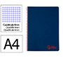 Cuaderno espiral liderpapel a4 wonder tapa plastico 80h 90gr cuadro 4mm con margen color azul marino