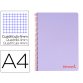 Cuaderno espiral liderpapel a4 wonder tapa plastico 80h 90gr cuadro 4mm con margen color violeta