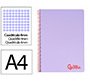 Cuaderno espiral liderpapel a4 wonder tapa plastico 80h 90gr cuadro 4mm con margen color violeta