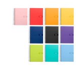 Cuaderno espiral liderpapel a5 crafty tapa forrada 80h 90gr cuadro 4mm con margen colores surtidos