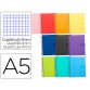 Cuaderno espiral liderpapel a5 crafty tapa forrada 80h 90 gr cuadro 4mm con margen colores surtidos