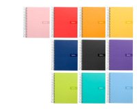 Cuaderno espiral liderpapel a5 crafty tapa forrada 80h 90gr rayado horizontal con margen colores surtidos