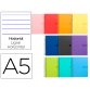 Cuaderno espiral liderpapel a5 crafty tapa forrada 80h 90 gr pauta estrecha 2,5mm con margen colores surtidos