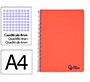 Cuaderno espiral liderpapel a4 wonder tapa plastico 80h 90gr cuadro 4mm con margen color rojo