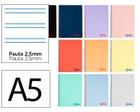 Cuaderno espiral liderpapel a5 wonder tapa plastico 80h 90gr pauta estrecha 2,5mm con margen colores surtidos