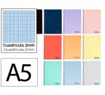 Cuaderno espiral liderpapel a5 wonder tapa plastico 80h 90g milimetrado 2mm colores surtidos
