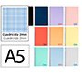Cuaderno espiral liderpapel a5 wonder tapa plastico 80h 90g milimetrado 2mm colores surtidos