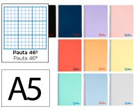 Cuaderno espiral liderpapel a5 wonder tapa plastico 80h 90g rayado nº46 colores surtidos