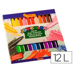 Lapices cera jovicolor caja de 12 unidades colores surtidos