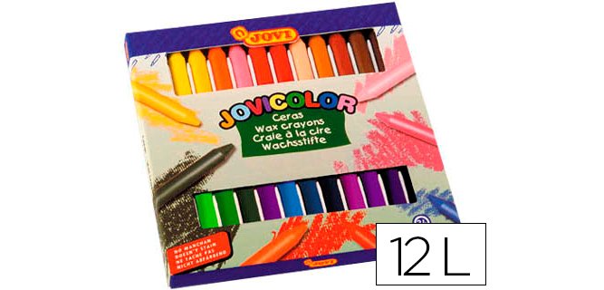 Lapices cera jovicolor caja de 12 unidades colores surtidos
