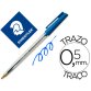 Boligrafo staedtler stick azul con capuchon