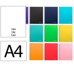 Cuaderno espiral liderpapel a4 micro jolly tapa forrada 140h 75gr liso 5 bandas 4 taladros colores surtidos