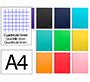 Cuaderno espiral liderpapel a4 micro jolly tapa forrada 140h 75gr cuadro 5mm 5 bandas 4 taladros colores surtidos