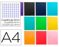 Cuaderno espiral liderpapel a4 micro jolly tapa forrada 140h 75 gr cuadro 4mm 5 bandas4 taladros colores surtidos