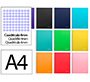 Cuaderno espiral liderpapel a4 micro jolly tapa forrada 140h 75gr cuadro 4mm 5 bandas 4 taladros colores surtidos