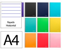 Cuaderno espiral liderpapel a4 micro jolly tapa forrada 140h 75gr horizontal 5 bandas 4 taladros colores surtidos
