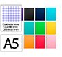 Cuaderno espiral liderpapel a5 micro jolly tapa forrada 140h 75gr cuadro 5mm 5 bandas 6 taladros colores surtidos
