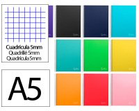 Cuaderno espiral liderpapel a5 micro jolly tapa forrada 140h 75gr horizontal 5 bandas 6 taladros colores surtidos