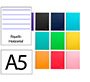 Cuaderno espiral liderpapel a5 micro jolly tapa forrada 140h 75gr horizontal 5 bandas 6 taladros colores surtidos