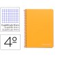 Cuaderno espiral liderpapel cuarto witty tapa dura 80h 75gr cuadro 4mm con margen color naranja